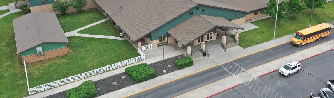 Arial view of a small rural intermediate school
